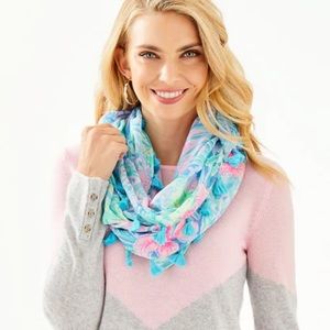 Lilly Pulitzer Blue and Pink Scarf